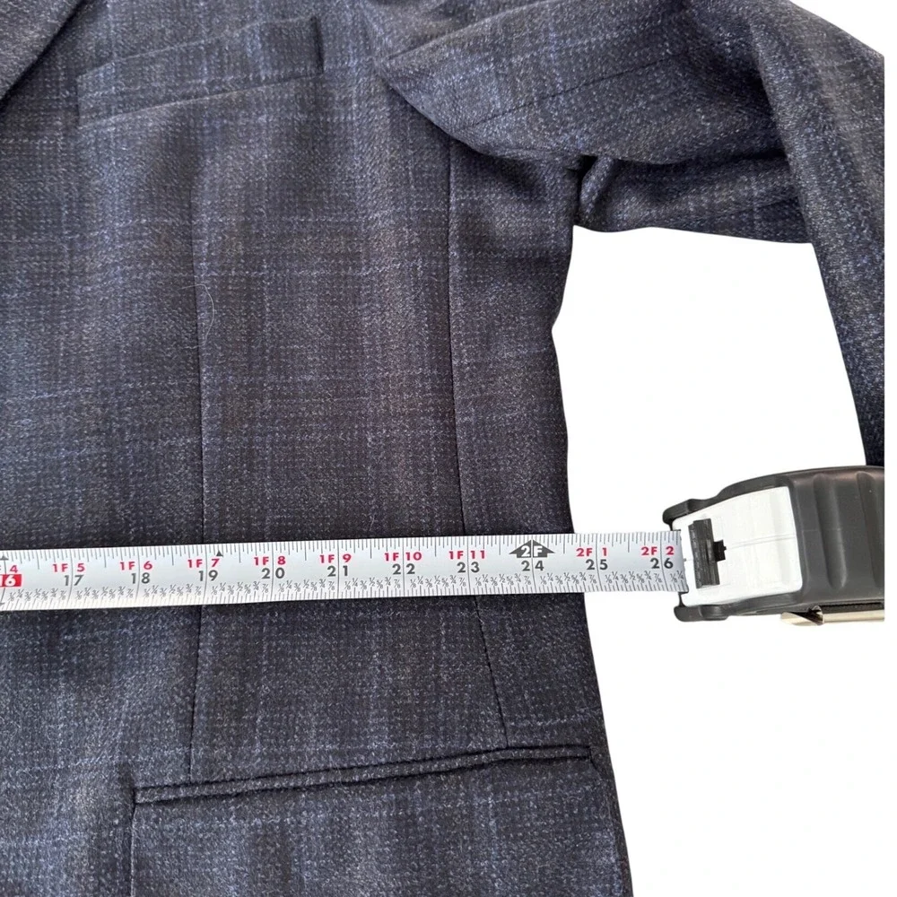 Joseph Abboud Hamilton Soft 50L Sport Coat Lanificio Di Pray Wool Navy Plaid